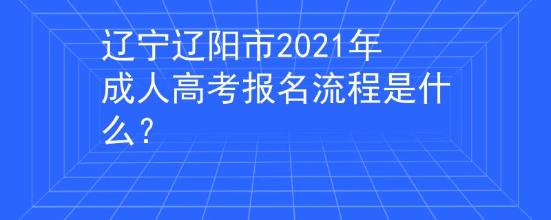 辽宁辽阳市2021年成人高考报名流程是什么？