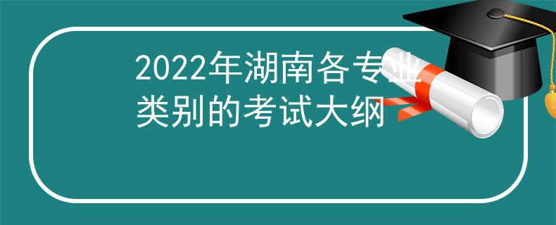2022年湖南各专业类别的考试大纲