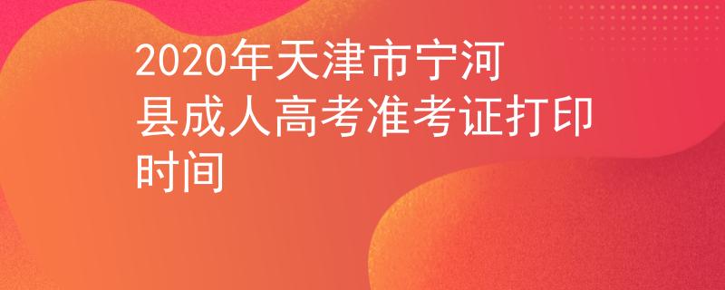2020年天津市宁河县成人高考准考证打印时间