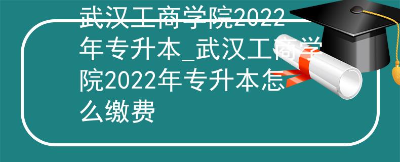 武汉工商学院2022年专升本_武汉工商学院2022年专升本怎么缴费