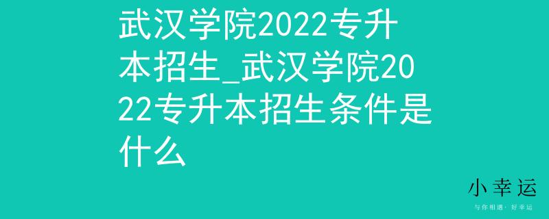 武汉学院2022专升本招生_武汉学院2022专升本招生条件是什么