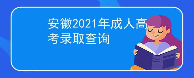 安徽2021年成人高考录取查询